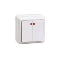 Выключатель IEK Октава 2кл. белый подсветка (36/432)