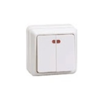 Выключатель IEK Октава 2кл. белый подсветка (36/432)