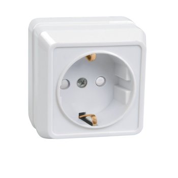 Розетка IEK Октава 1-ая бел. с/з шторки (30/360)