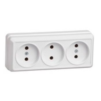 Розетка IEK Октава 3-ая белый б/з (24/288)