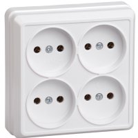 Розетка IEK Октава 4-ая белый б/з (20/192)