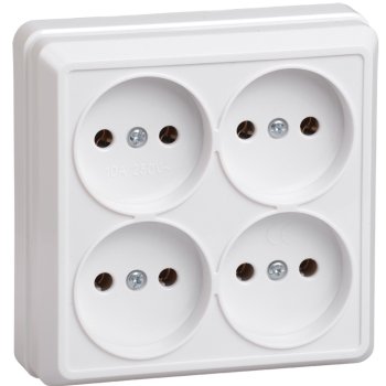 Розетка IEK Октава 4-ая белый б/з (20/192)