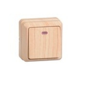Выключатель IEK Октава 1кл. сосна подсветка (36/432)