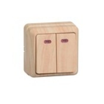 Выключатель IEK Октава 2кл. сосна подсветка (36/432)