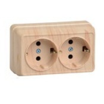 Розетка IEK Октава 2-ая сосна с/з (18/216)