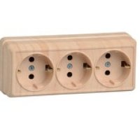 Розетка IEK Октава 3-ая сосна с/з (20/240)