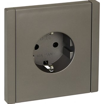 Роз. 1-ая с з/к без з/ш в/к 16А FP516 сталь IEK FORTE&PIANO (1/100)