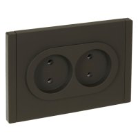 Роз. 2-ая без з/к з/ш б/к 10А FP326 серый IEK FORTE&PIANO (1/100)