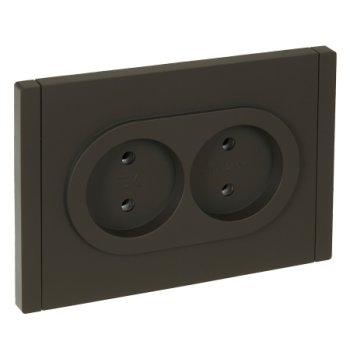 Роз. 2-ая без з/к з/ш б/к 10А FP326 серый IEK FORTE&PIANO (1/100)