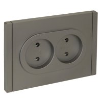 Роз. 2-ая без з/к з/ш б/к 10А FP526 сталь IEK FORTE&PIANO (1/100)