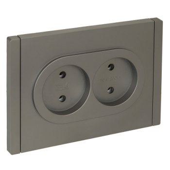 Роз. 2-ая без з/к з/ш б/к 10А FP526 сталь IEK FORTE&PIANO (1/100)