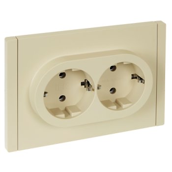 Роз. 2-ая с з/к без з/ш б/к 16А FP424 ваниль IEK FORTE&PIANO (1/100)