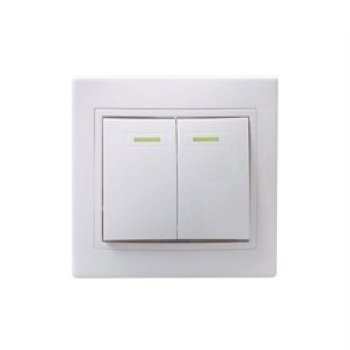 Выключатель IEK Кварта 2кл. белый подсветка (10/200)