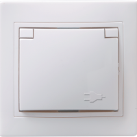 Розетка GENERICA Кварта 1-ая бел. с/з шторки с крыш. IP20 (8)