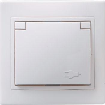 Розетка GENERICA Кварта 1-ая бел. с/з шторки с крыш. IP20 (8)