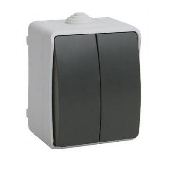 Выключатель IEK Форс 2кл. IP54 (10/100)