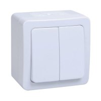 Выключатель IEK Гермес 2кл. IP54 белый (10/100)