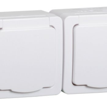 Розетка IEK Гермес 4-ая c/з IP54 белый/белый (4/40)