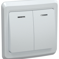 Выключатель IEK Вега 2кл. белый подсветка (50/200)