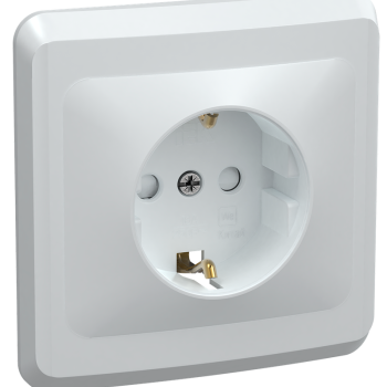 Розетка IEK Вега 1-ая бел. с/з шторки (50/200)