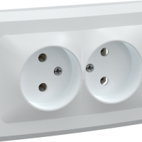 Розетка IEK Вега 2-ая белый б/з (25/100)