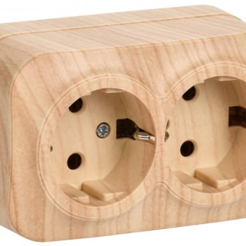 Розетка IEK Glory 2-ая сосна с/з РС22-3-ХС (18)