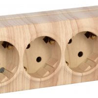 Розетка IEK Glory 4-ая сосна с/з РС24-3-ХС (12)