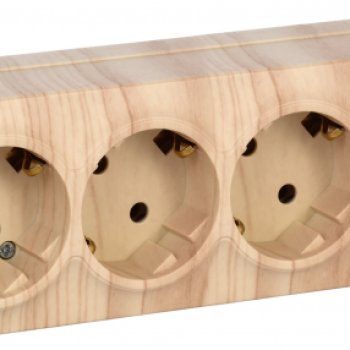 Розетка IEK Glory 4-ая сосна с/з РС24-3-ХС (12)