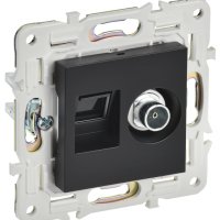 Роз. TV+RJ45 черный IEK Skandy (10)