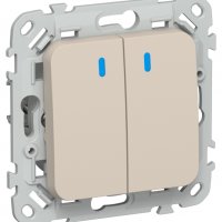 Выключатель 2кл механизм льяной подсветка IEK FLITE (1/100)