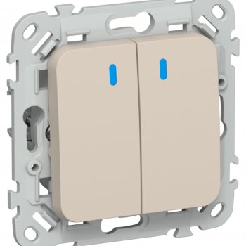 Выключатель 2кл механизм льяной подсветка IEK FLITE (1/100)