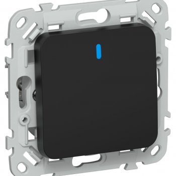 Выключатель 1кл механизм черный подсветка IEK FLITE (1/100)
