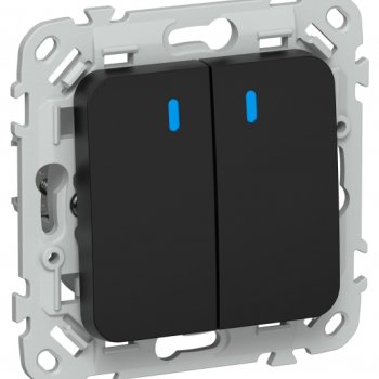 Выключатель 2кл механизм черный подсветка IEK FLITE (1/100)