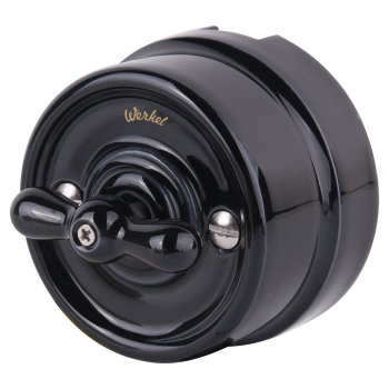 Выключатель Werkel Ретро 2кл черный (10)