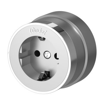 Розетка Werkel Vintage с/з серебро матовый/хром 1-ая пластик