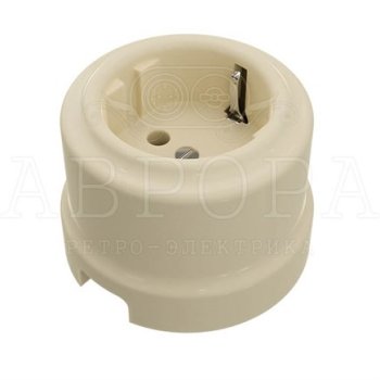 Розетка Аврора слоновая кость 16А