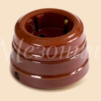 Розетка Мезонинъ коричневый 16А ретро (6)