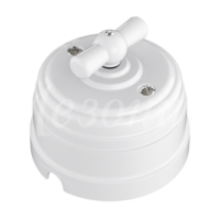 Выключатель пластиковый Усадьба 1ОП/проходной белый 10А (1)