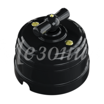 Выключатель пластиковый Усадьба 1ОП/проход черный (1)