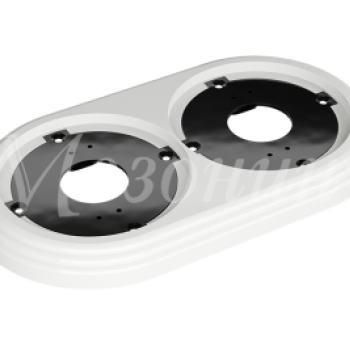 Рамка двухместная пластиковая, 163x92x14 мм, цвет - белый, серия УСАДЬБА, ТМ МЕЗОНИНЪ