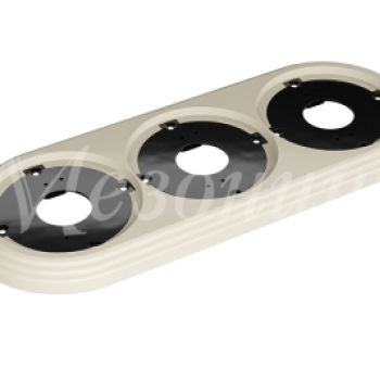 Рамка трехместная пластиковая, 234x92x14 мм, цвет - слоновая кость, серия УСАДЬБА, ТМ МЕЗОНИНЪ