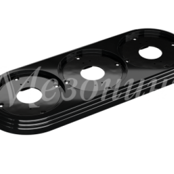 Рамка трехместная пластиковая, 234x92x14 мм, цвет - черный, серия УСАДЬБА, ТМ МЕЗОНИНЪ