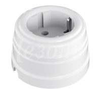 Розетка пластиковая Усадьба с/з белый 16А