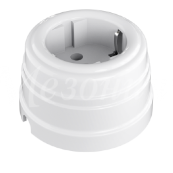 Розетка пластиковая Усадьба с/з белый 16А