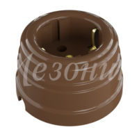 Розетка пластиковая Усадьба пласт с/з какао 16А