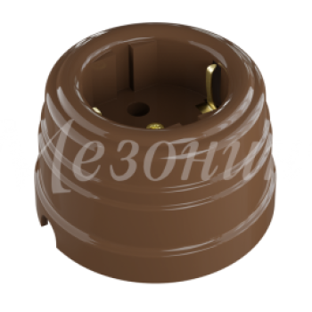 Розетка пластиковая Усадьба пласт с/з какао 16А