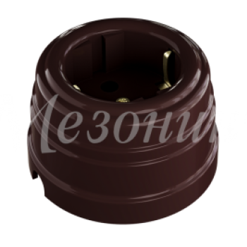 Розетка пластиковая Усадьба с/з коричневый 16А