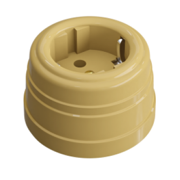 Розетка пластиковая Усадьба с/з песочное золото 16А