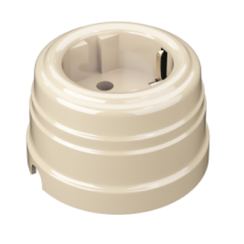 Розетка Усадьба пластик с/з слоновая кость 16А ретро