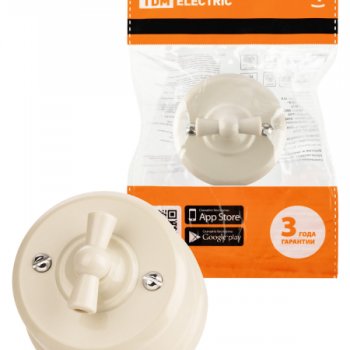 Выключатель ретро 2-кл. 10А сл.кость пластик TDM Виви (6/36)